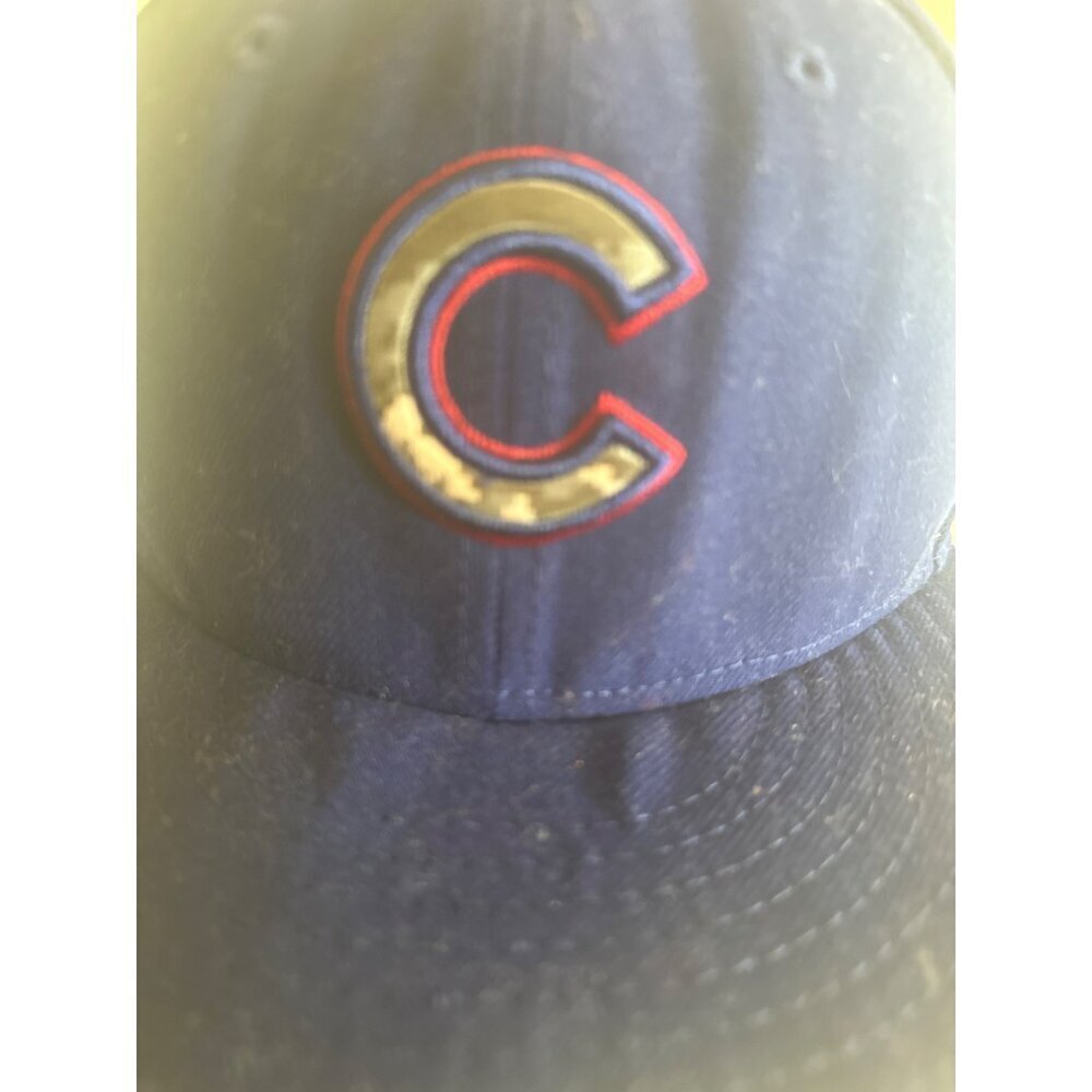 Chicago Cubs Blue Hat Cap Camouflage Camo C Size 7 1/4 - Picture 2 of 7